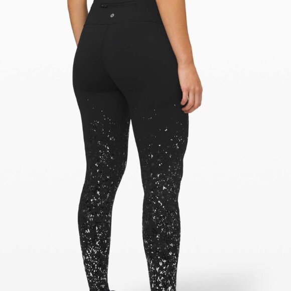 Lululemon Speed Wunder Tight 28" *Speckle Shine Black/Deep Coal/Silver Size 4 - Picture 3 of 8